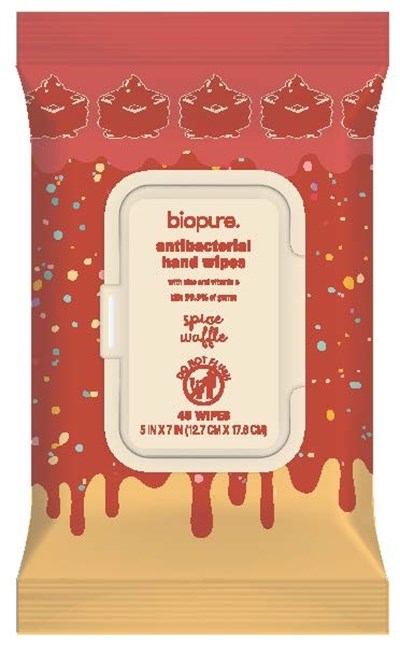 Antibacterial Wipes (Biopure Antibacterial Wipe Spice Waffle Label3)